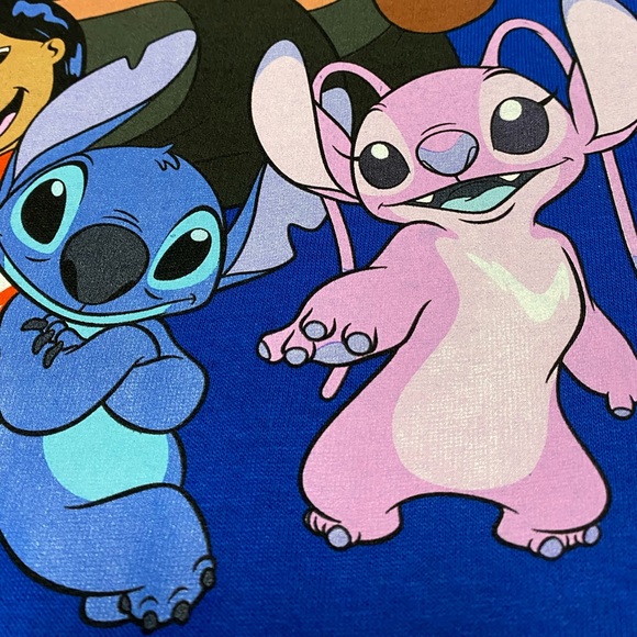 Disney Lilo & Stitch Group T Shirt Blue Juniors Size L NEW NWT - Picture 9 of 12